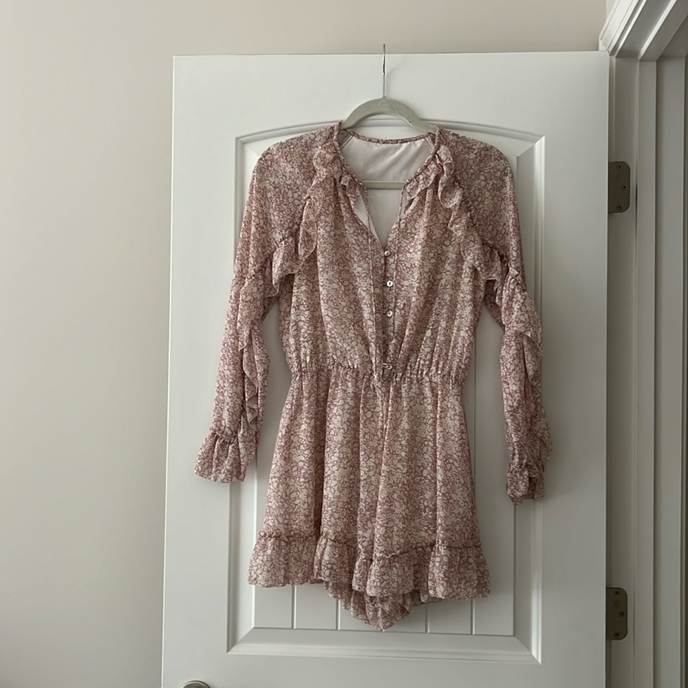 Light pink floral romper